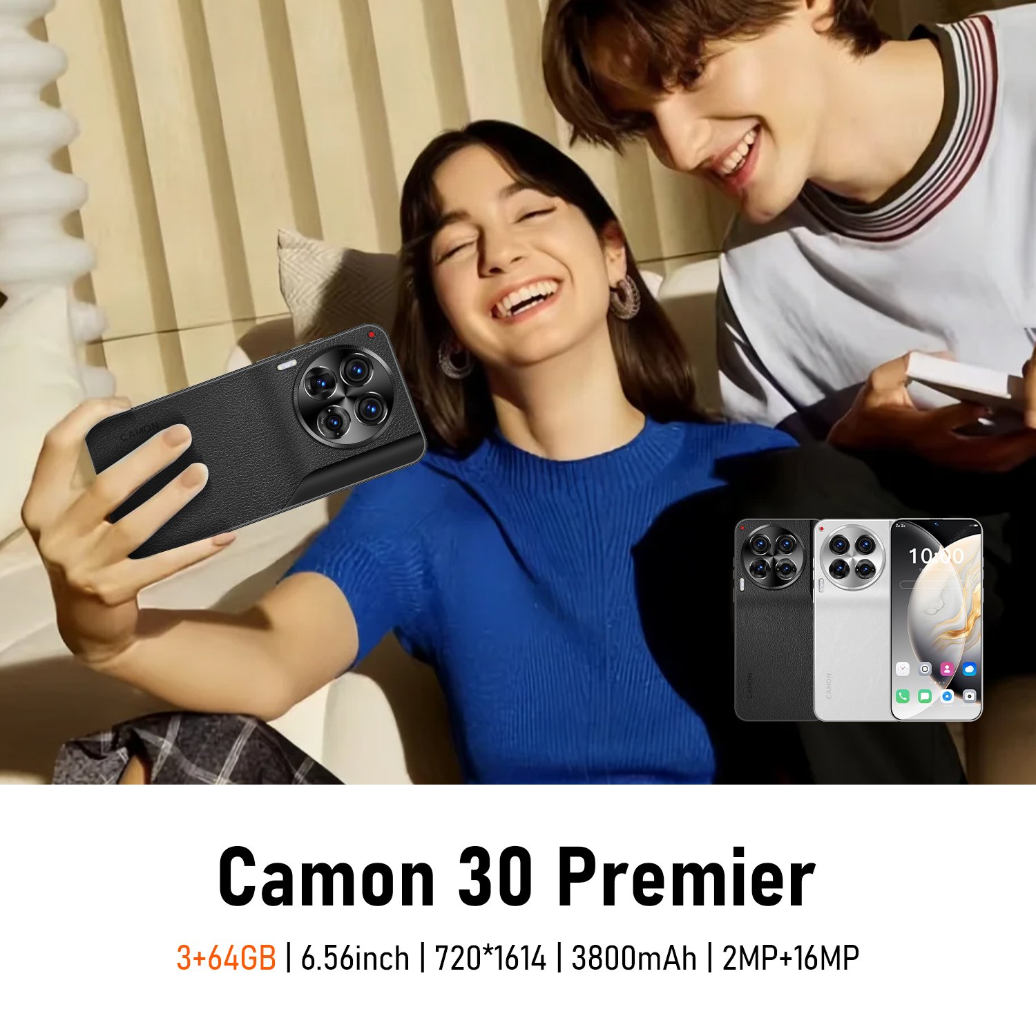 Hot selling 4G smartphone telephone 6.56 inch android 8.1 phones unlocked 3GB+64GB cellphone 2+16MP 3800mAh mobile phones